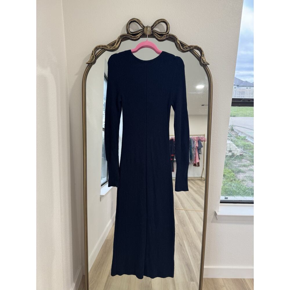 Rag & Bone Sunny Ribbed Midi Dress Blue Size M - Picture 2 of 4